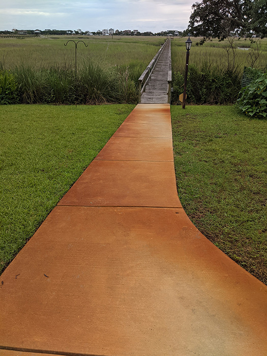 walkway before concrete cleaning