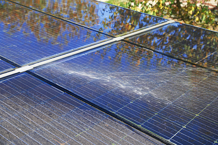 solar panel before and after cleaning